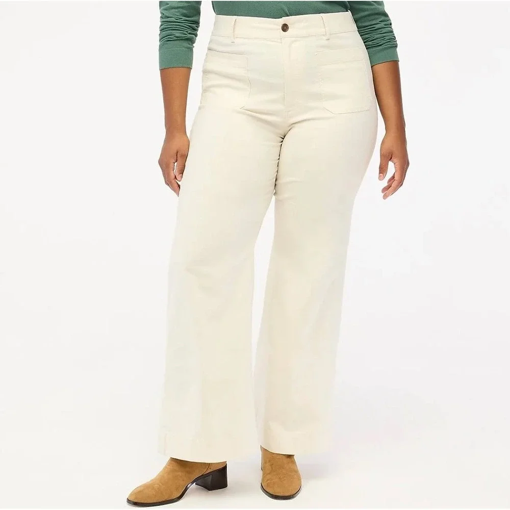 J.Crew 28T Cream Wide Leg Pants Style CH918 New With‎ Tags